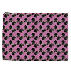 Black Rose Light Pink Cosmetic Bag (XXL)