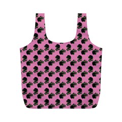 Black Rose Light Pink Full Print Recycle Bag (M)