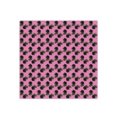 Black Rose Light Pink Satin Bandana Scarf