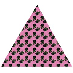 Black Rose Light Pink Wooden Puzzle Triangle