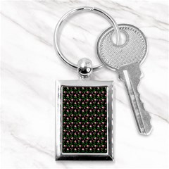 Carnation Pink Black Key Chain (rectangle) by snowwhitegirl