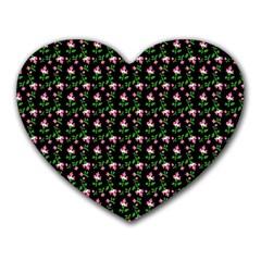 Carnation Pink Black Heart Mousepads by snowwhitegirl