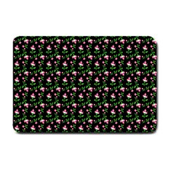 Carnation Pink Black Small Doormat  by snowwhitegirl