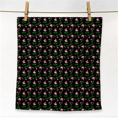 Carnation Pink Black Face Towel by snowwhitegirl