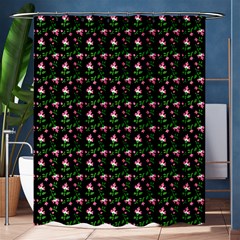 Carnation Pink Black Shower Curtain 60  X 72  (medium) 