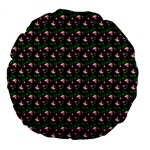 Carnation Pink Black Large 18  Premium Round Cushions Front