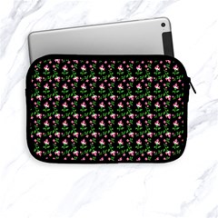 Carnation Pink Black Apple Ipad Mini Zipper Cases by snowwhitegirl