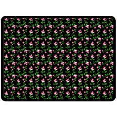 Carnation Pink Black Double Sided Fleece Blanket (large)  by snowwhitegirl