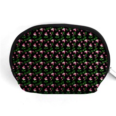 Carnation Pink Black Accessory Pouch (medium) by snowwhitegirl