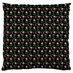 Carnation Pink Black Large Flano Cushion Case (one Side) by snowwhitegirl