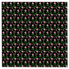 Carnation Pink Black Wooden Puzzle Square