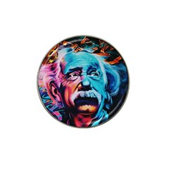 Albert Einstein Retro Wall Graffiti Blue Pink Orange Modern Urban Art Grunge Hat Clip Ball Marker (4 Pack) by snek