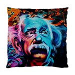 Albert Einstein Retro wall graffiti blue pink orange modern urban art grunge Standard Cushion Case (One Side) Front