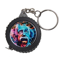 Albert Einstein Retro Wall Graffiti Blue Pink Orange Modern Urban Art Grunge Measuring Tape by snek