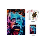 Albert Einstein Retro wall graffiti blue pink orange modern urban art grunge Playing Cards Single Design (Mini) Back