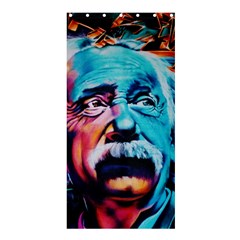 Albert Einstein Retro Wall Graffiti Blue Pink Orange Modern Urban Art Grunge Shower Curtain 36  X 72  (stall)  by snek