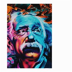 Albert Einstein Retro Wall Graffiti Blue Pink Orange Modern Urban Art Grunge Small Garden Flag (two Sides) by snek