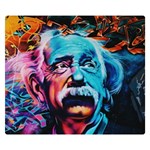 Albert Einstein Retro wall graffiti blue pink orange modern urban art grunge Double Sided Flano Blanket (Small)  50 x40  Blanket Front