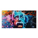 Albert Einstein Retro wall graffiti blue pink orange modern urban art grunge Satin Shawl Front