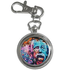 Albert Einstein Retro Wall Graffiti Blue Pink Orange Modern Urban Art Grunge Key Chain Watches by snek