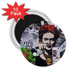 Frida Kahlo brick wall graffiti urban art with grunge eye and frog  2.25  Magnets (10 pack)  Front