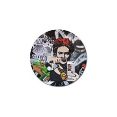 Frida Kahlo Brick Wall Graffiti Urban Art With Grunge Eye And Frog  Golf Ball Marker (4 Pack) by snek