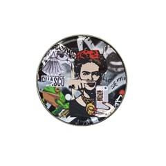 Frida Kahlo Brick Wall Graffiti Urban Art With Grunge Eye And Frog  Hat Clip Ball Marker (4 Pack) by snek