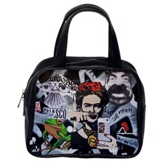 Frida Kahlo Brick Wall Graffiti Urban Art With Grunge Eye And Frog  Classic Handbag (one Side) by snek