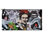 Frida Kahlo brick wall graffiti urban art with grunge eye and frog  Pencil Cases Front