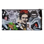 Frida Kahlo brick wall graffiti urban art with grunge eye and frog  Pencil Cases Back