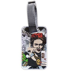 Frida Kahlo Brick Wall Graffiti Urban Art With Grunge Eye And Frog  Luggage Tag (two Sides) by snek