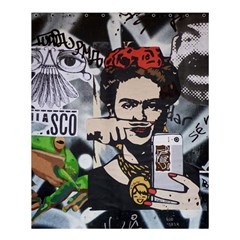 Frida Kahlo Brick Wall Graffiti Urban Art With Grunge Eye And Frog  Shower Curtain 60  X 72  (medium)  by snek