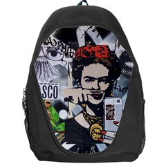 Frida Kahlo Brick Wall Graffiti Urban Art With Grunge Eye And Frog  Backpack Bag by snek