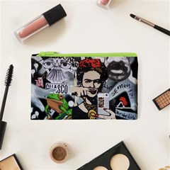 Frida Kahlo Brick Wall Graffiti Urban Art With Grunge Eye And Frog  Cosmetic Bag (xs) by snek