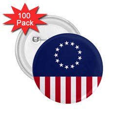 Betsy Ross Flag Usa America United States 1777 Thirteen Colonies Vertical 2 25  Buttons (100 Pack)  by snek