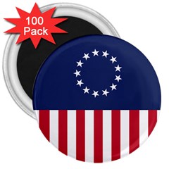 Betsy Ross Flag Usa America United States 1777 Thirteen Colonies Vertical 3  Magnets (100 Pack) by snek