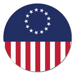 Betsy Ross Flag Usa America United States 1777 Thirteen Colonies Vertical Magnet 5  (round) by snek