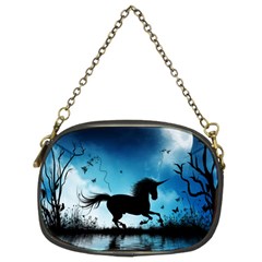 Wonderful Unicorn Silhouette In The Night Chain Purse (two Sides) by FantasyWorld7