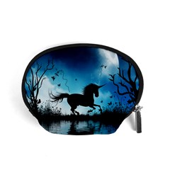 Wonderful Unicorn Silhouette In The Night Accessory Pouch (small) by FantasyWorld7