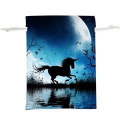 Wonderful Unicorn Silhouette In The Night  Lightweight Drawstring Pouch (xl)