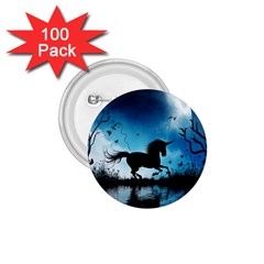 Wonderful Unicorn Silhouette In The Night 1 75  Buttons (100 Pack)  by FantasyWorld7