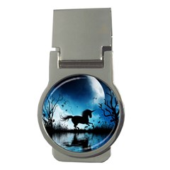 Wonderful Unicorn Silhouette In The Night Money Clips (round) 