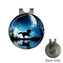 Wonderful Unicorn Silhouette In The Night Hat Clips With Golf Markers by FantasyWorld7