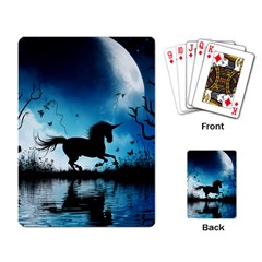 Wonderful Unicorn Silhouette In The Night Playing Cards Single Design (rectangle) by FantasyWorld7