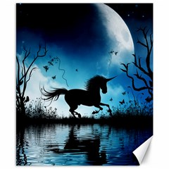 Wonderful Unicorn Silhouette In The Night Canvas 8  X 10  by FantasyWorld7