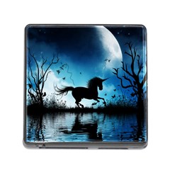 Wonderful Unicorn Silhouette In The Night Memory Card Reader (square 5 Slot) by FantasyWorld7