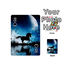 Wonderful Unicorn Silhouette In The Night Playing Cards 54 Designs (mini) by FantasyWorld7