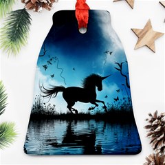 Wonderful Unicorn Silhouette In The Night Ornament (bell) by FantasyWorld7