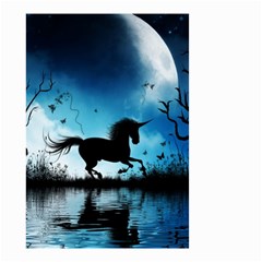 Wonderful Unicorn Silhouette In The Night Small Garden Flag (two Sides) by FantasyWorld7