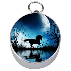 Wonderful Unicorn Silhouette In The Night Silver Compasses by FantasyWorld7